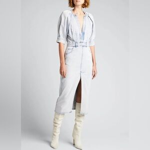 IRO Paris Alysu Midi Acid Wash Denim Dress size 38